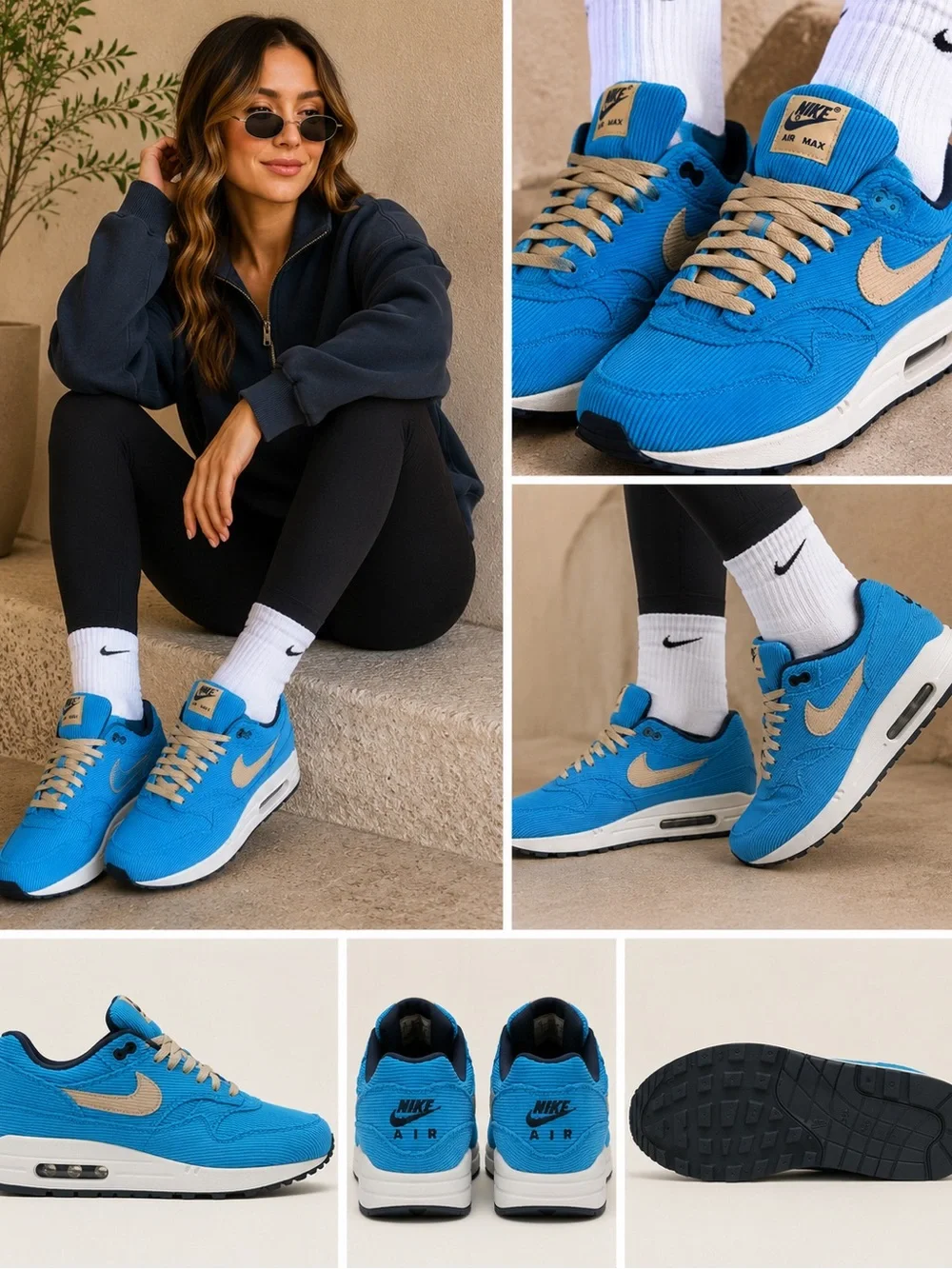 Nike Air Max 1 Premium Corduroy Baltic Blue Sneakers FB8915-400